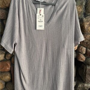 Violet V-Neck Short Sleeve Tunic
